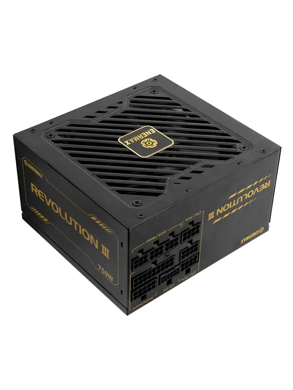 Enermax REVOLUTION III Strømforsyning (PSU) - 750 Watt - 120 mm - ATX 3.1 - 80 Plus Gold sertifisert