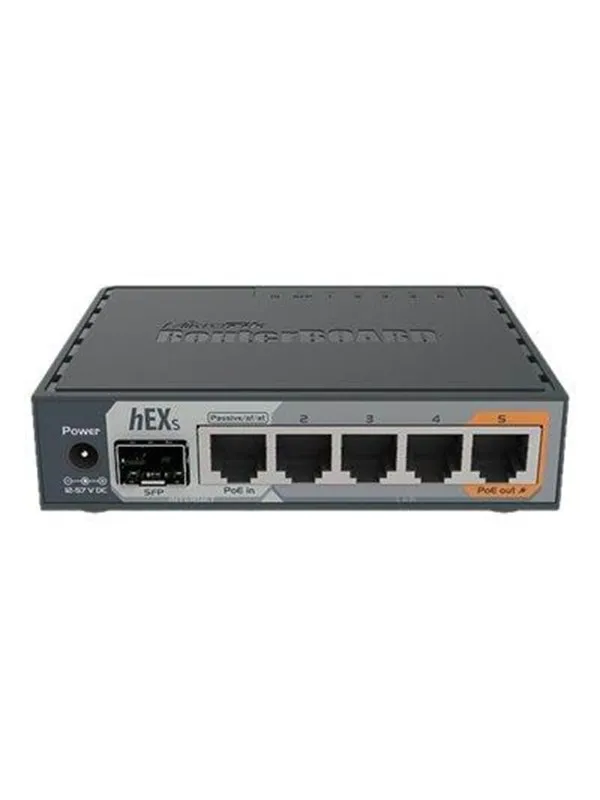 MikroTik hEX S RB760iGS 5x Gigabit Ethernet SFP Dual Core 880MHz CPU 256MB RAM USB microSD RouterOS L4 IPsec hardware encryption support and The Dude server package - Router