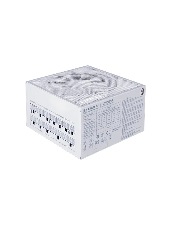 Lian Li SX 1000 Strømforsyning (PSU) - 1000 Watt - 120 mm - ATX 3.1 - 80 Plus Platinum sertifisert