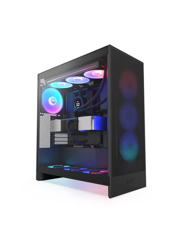 NZXT H7 Flow RGB (2024) - All Black - Kabinett - Miditower - Svart