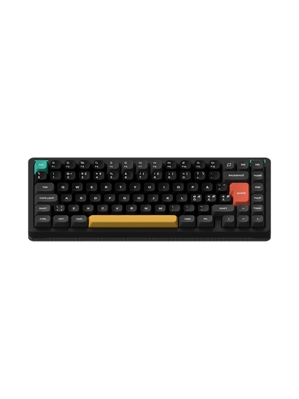 NuPhy Halo75 V2 Obsidian Black - Raspberry - Gamingtastatur - Uten numpad - Nordisk - Svart