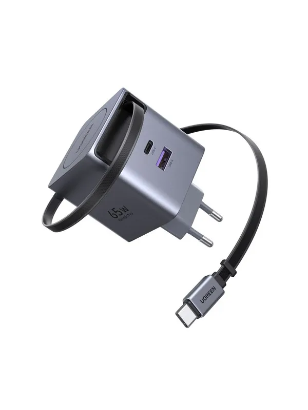 UGREEN 65 W GaN Fast Charger with Retractable Cable