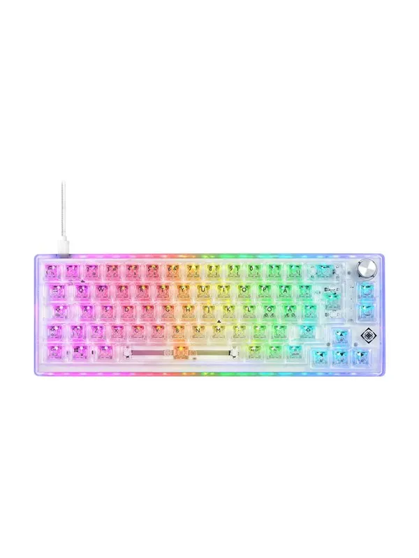 Deltaco GAMING DK460 Transparent Mechanical Keyboard - Gamingtastatur - Uten numpad - Nordisk - Transparent