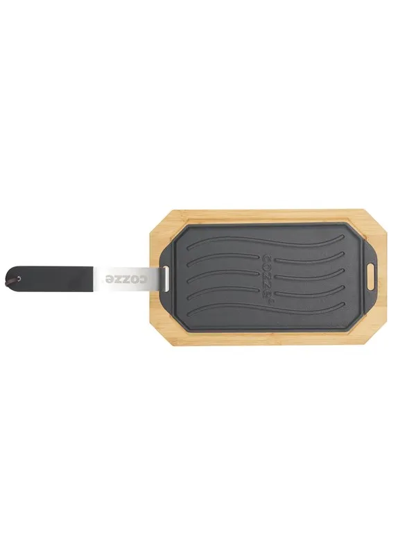 cozze ® vendbar støpejernspanne med bordskåner 165 x 330 mm