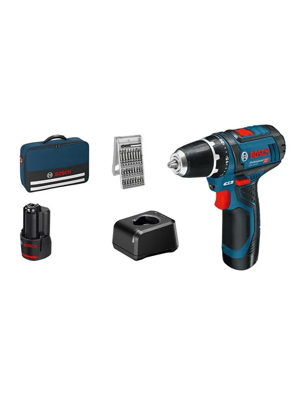 Bosch Professional GSR 12V-15 PROFESSIONAL BORE-/SKRUEMASKINE MED 2X