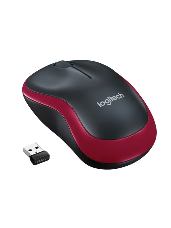 Logitech M185 Wireless - Mus - Optisk - 3 knapper - Rød