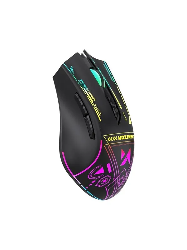Wozinsky WMGB-3200 Optical Gaming Wireless Mouse with Built-in 3200 DPI Battery with RGB Lighting - Black - Gaming mus - 7 - Svart med RGB-lys