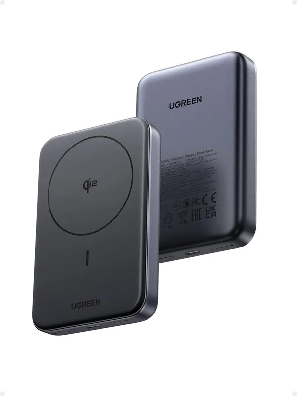 UGREEN MagSafe Bærbar lader, Qi2-sertifisert magnetisk 15W trådløs powerbank, 10 000 mAh, 30W hurtiglading Nødlader - 10000 mAh