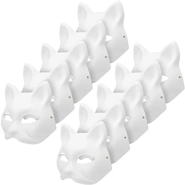 10 kattemasker å male - DIY hvite masker for maskerade og Halloween