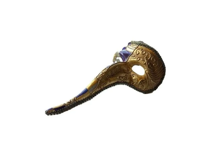 Venezia halvmaske, lilla og guld