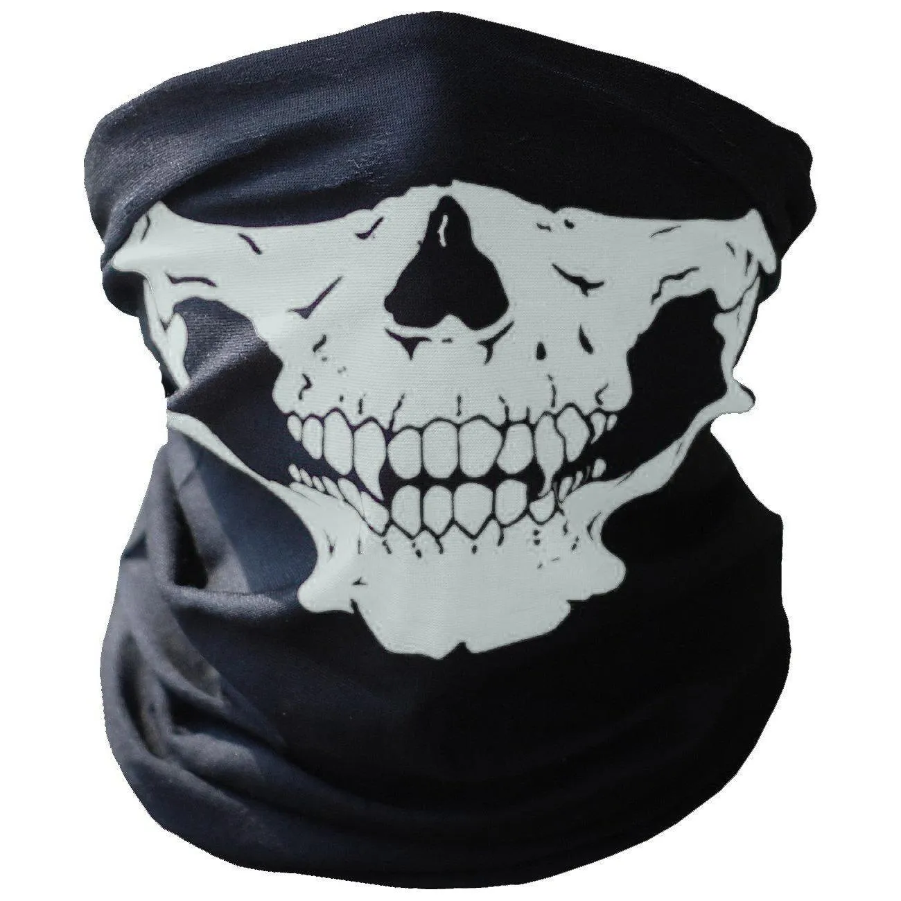 Hvit Skjelettmaske / Sjal / Skjerf | Halloween - Skeleton Mask
