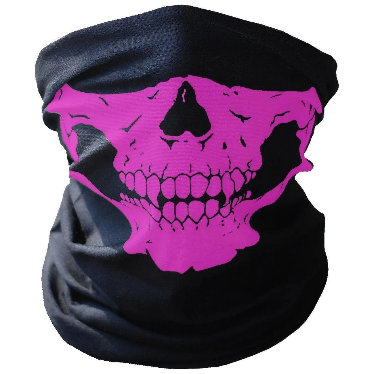 Rosa Skjelettmaske / Sjal / Skjerf | Halloween - Skeleton Mask