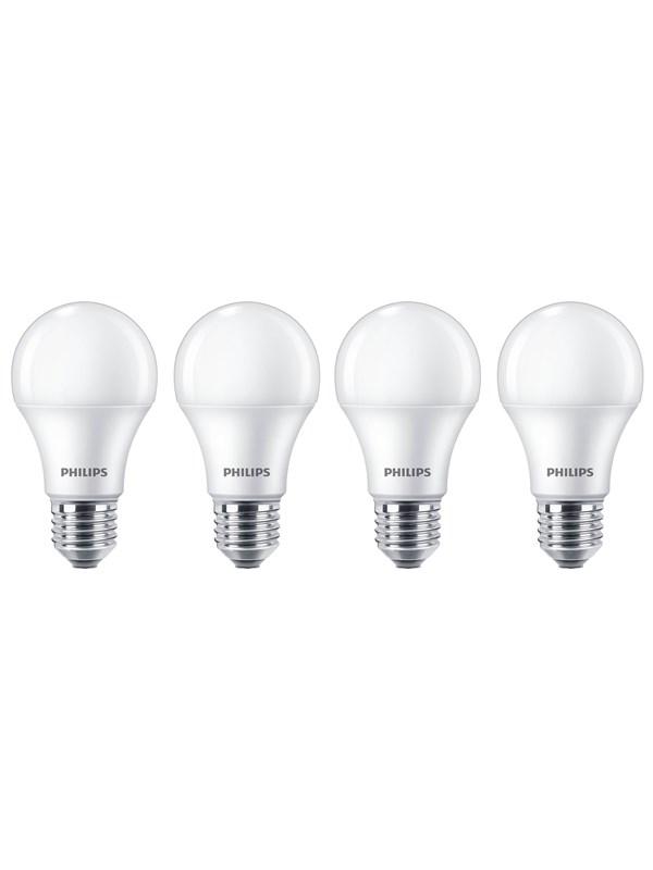 Philips LED-lyspære Standard 10W/827 (75W) Frosted 4-pack E27