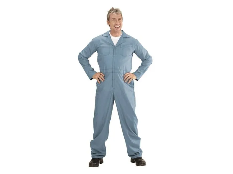 Blå overall kostume