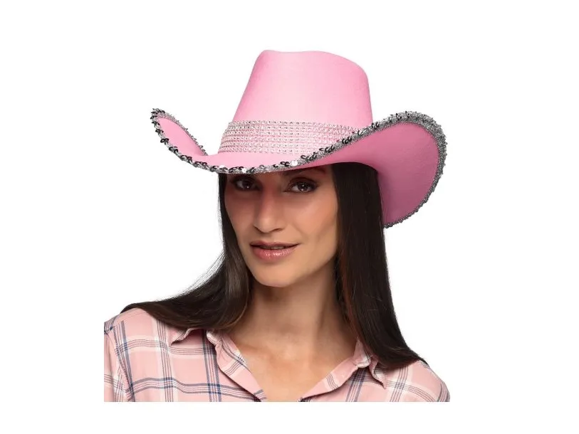 Pink Cowboyhat med pailletter