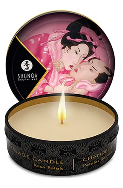 Shunga Erotic Art Massage Candle Rose Petals 30ml