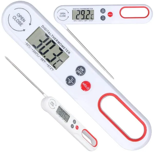 Digitalt steketermometer | Sammenleggbar | Instant Reading White