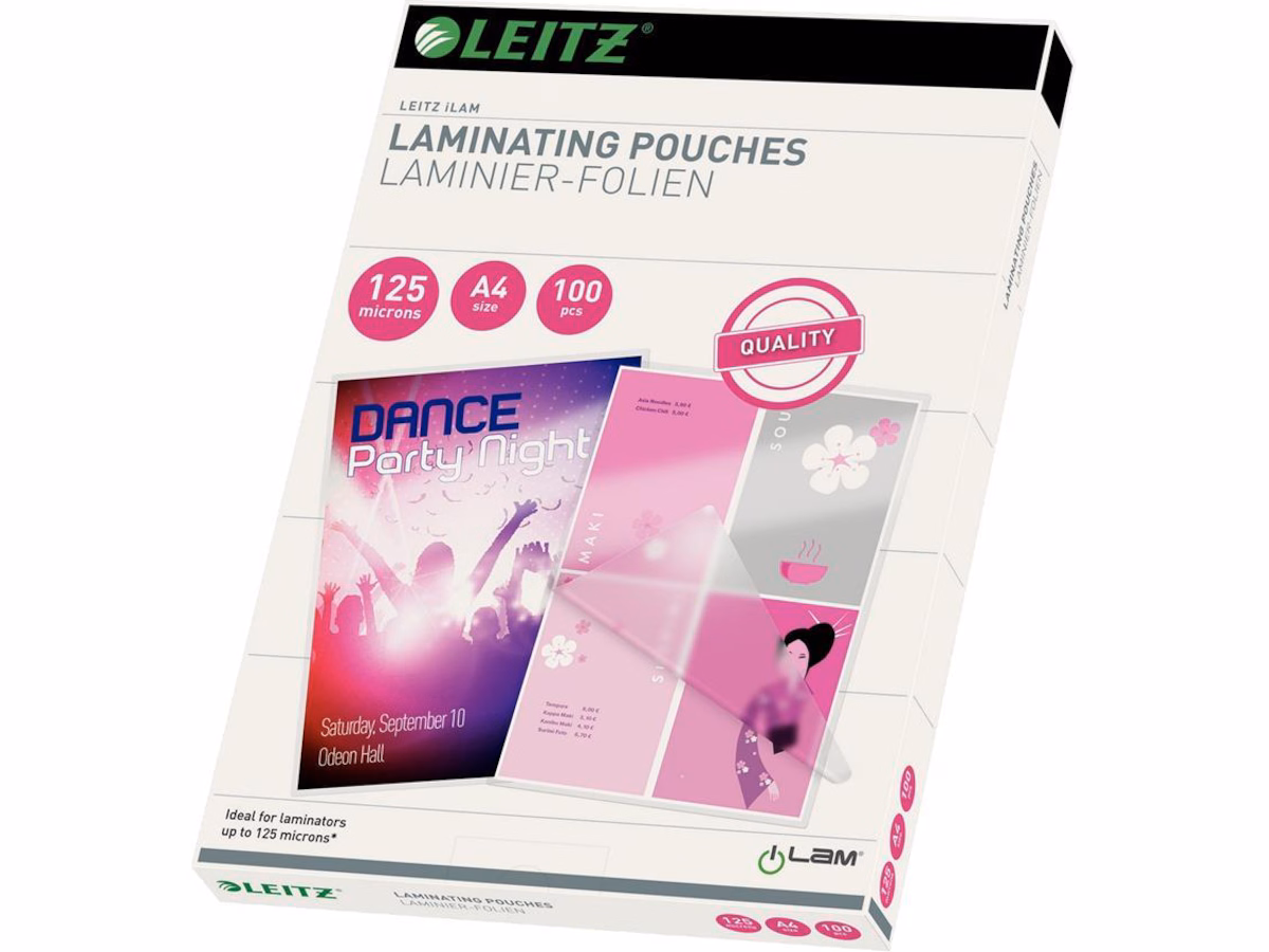 Leitz lamineringslomme A4 125my - 100stk