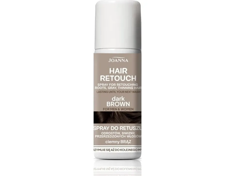 JOANNA Hair Retouch spray for retusj av rødder, grått og tynnende hår - Dark Brown 75 ml