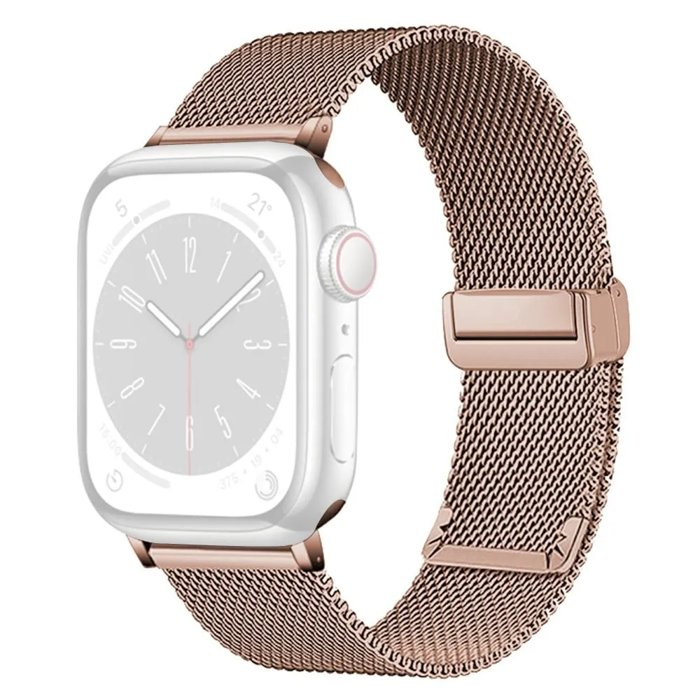 KALEBOL Magnetisk spennearmbånd Apple Watch Series 10 42 mm rustfritt stålarmbånd - Rose Gull