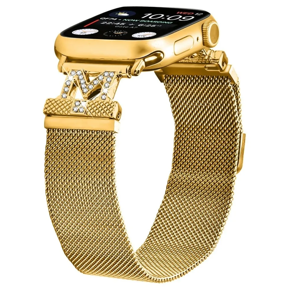 M-Type Milanese-armbånd Apple Watch Series 10 9 8 7 SE 6 5 4 3 2 1 41 mm 40 mm 38 mm metallrem i rustfritt stål - Gull