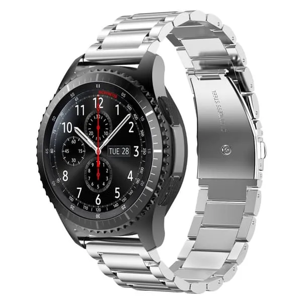 Klockarmband i rustfritt stål 22 mm for Samsung Galaxy Gear S3 / Gear 2 for Huawei Watch GT Watch 2 Pro Ticwatch Pro Pepple Time for Amazfit Pace