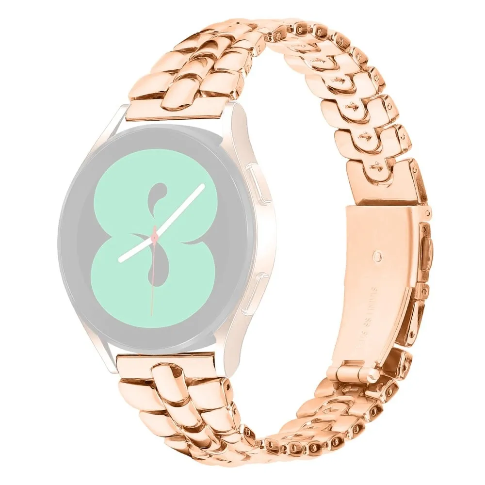 Samsung Galaxy Watch4 40mm / 44mm / Watch4 Active 40mm / 44mm / Watch 5 40 / 44mm Slim Watch Strap 20mm Metal Watch Band - Rose Gull