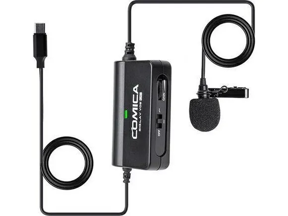 Mikrofon - Comica SIG.LAV V05UC, lavalier 3,5 mm TRRS, svart