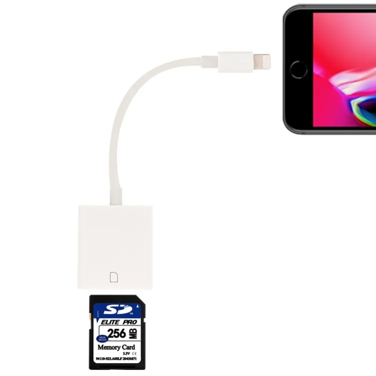 Kortlæser til SD-kort til iPhone og iPad med Lightning-stik