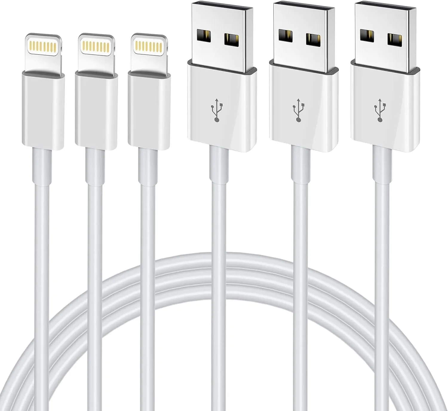 3x Lyn USB-kabel for Apple (3 meter)