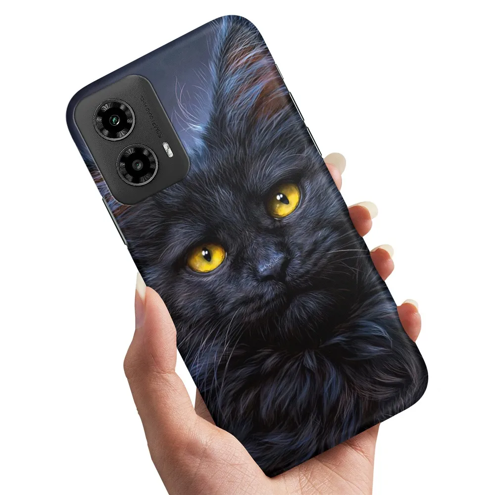 Deksel / Mobildeksel til Motorola Moto G35 5G - Svart Katt
