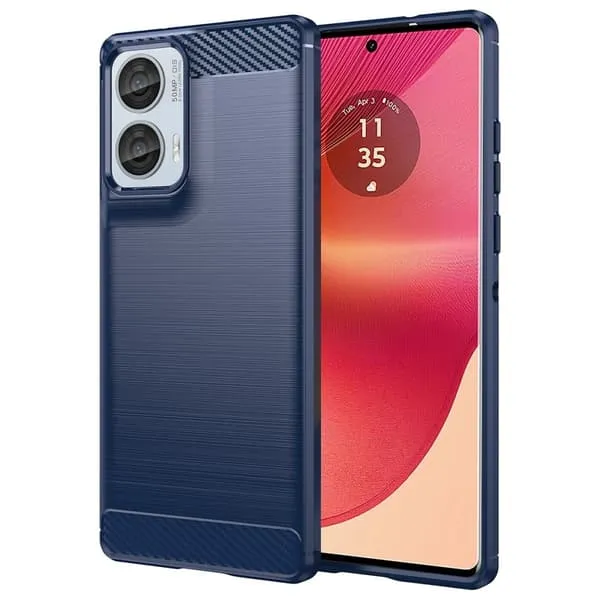 Carbon Flex Motorola Edge 50 Fusion deksel - Blå