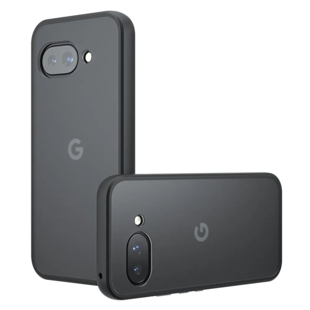 For Google Pixel 9a Deksel Skin-Touch TPU+PC Matt Mobildeksel Transparent Svart