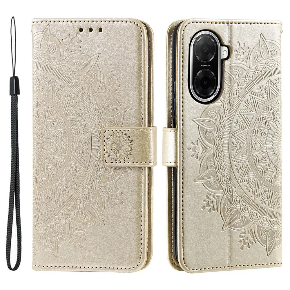 For Xiaomi Redmi A5 4G / Poco C71 4G Stativdeksel Totem Lommebokdeksel - Gull
