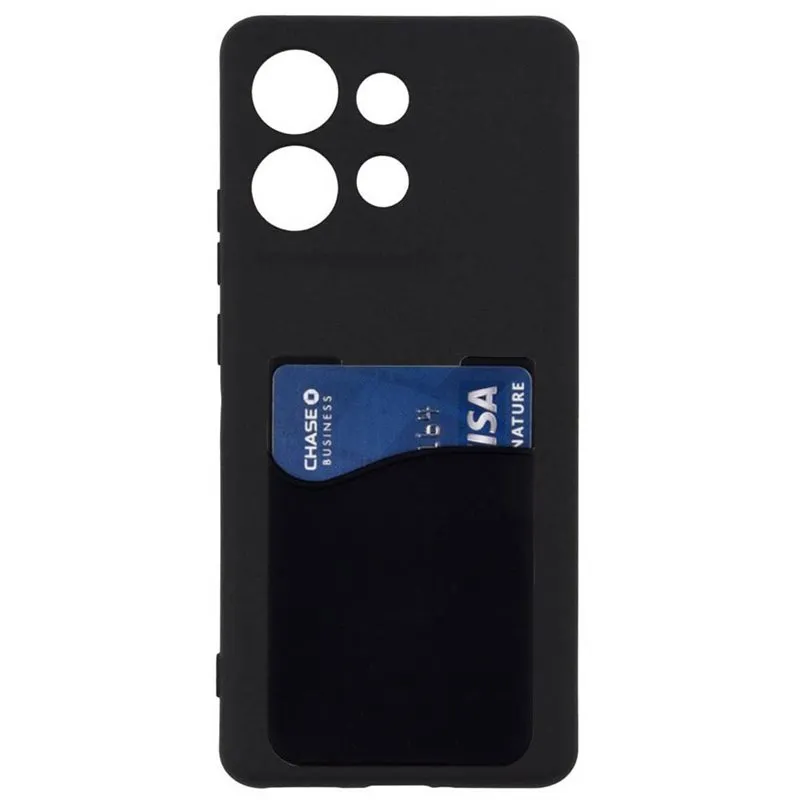 Silikon deksel med kortholder til Motorola Moto G75 5G - Svart