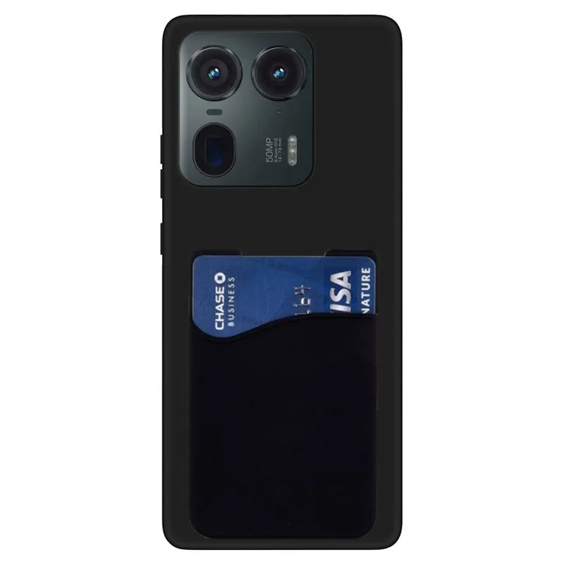 Silikon deksel med kortholder til Motorola Edge 50 Ultra - Svart
