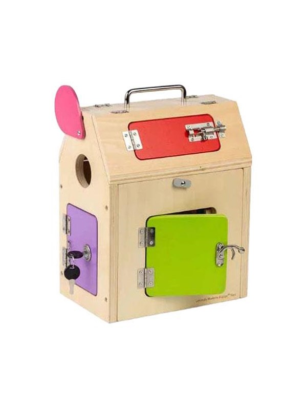 Bigjigs Wooden House with Locks and Bolts 5pcs.