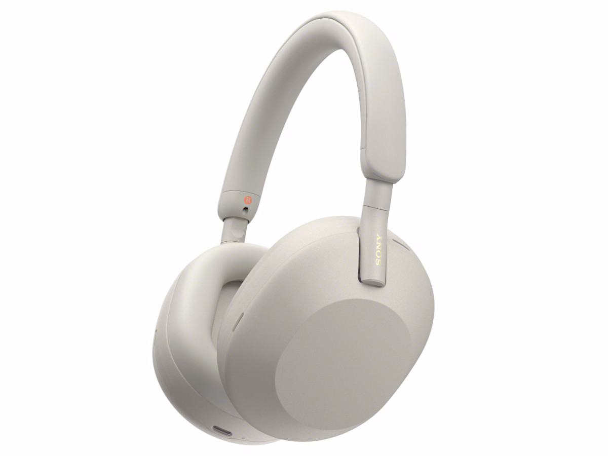 Sony WH-1000XM5 trådløse around-ear hodetelefoner (sølv/hardcase)