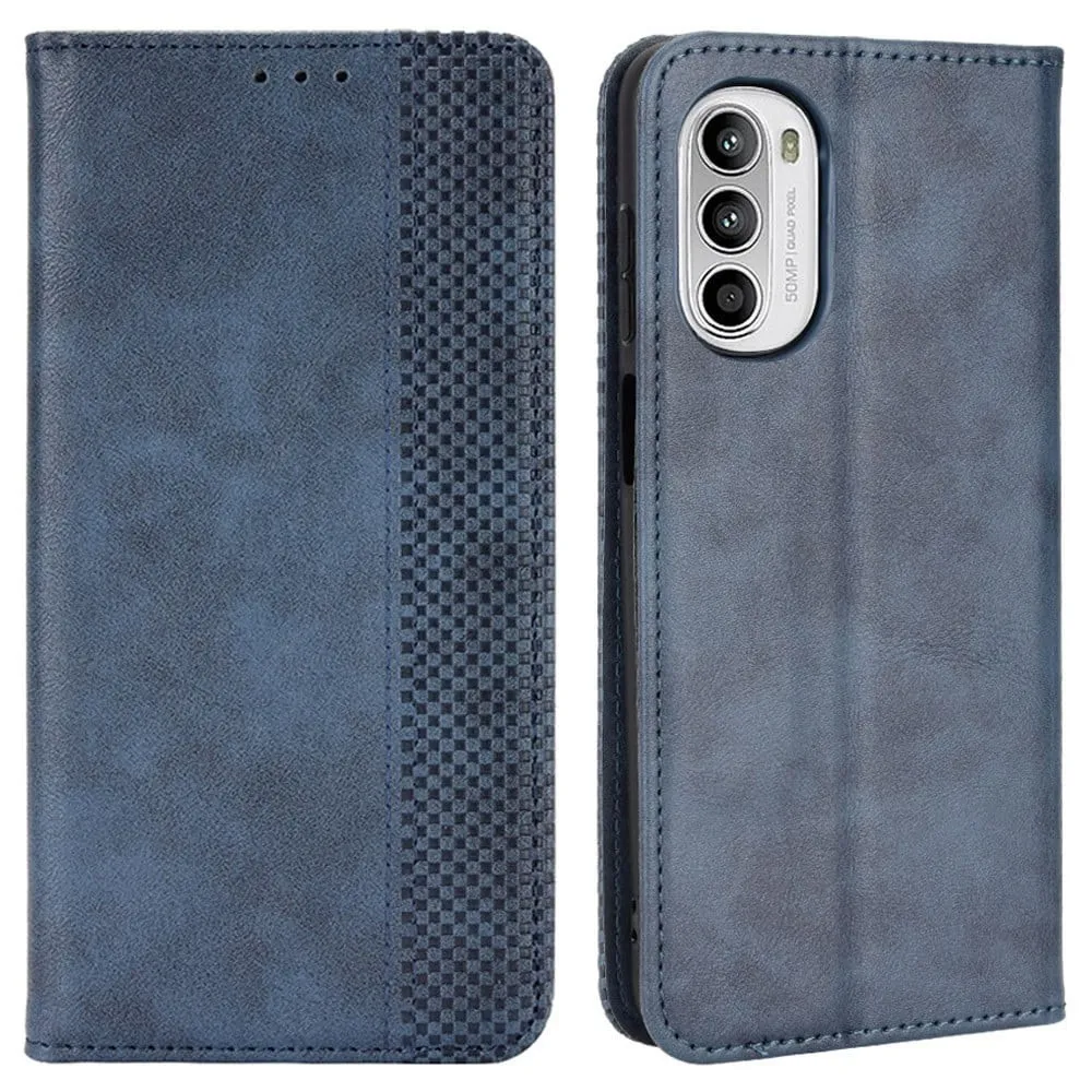 Bofink Vintage Motorola Moto G82 / Motorola Moto G52 lærveske - Blå