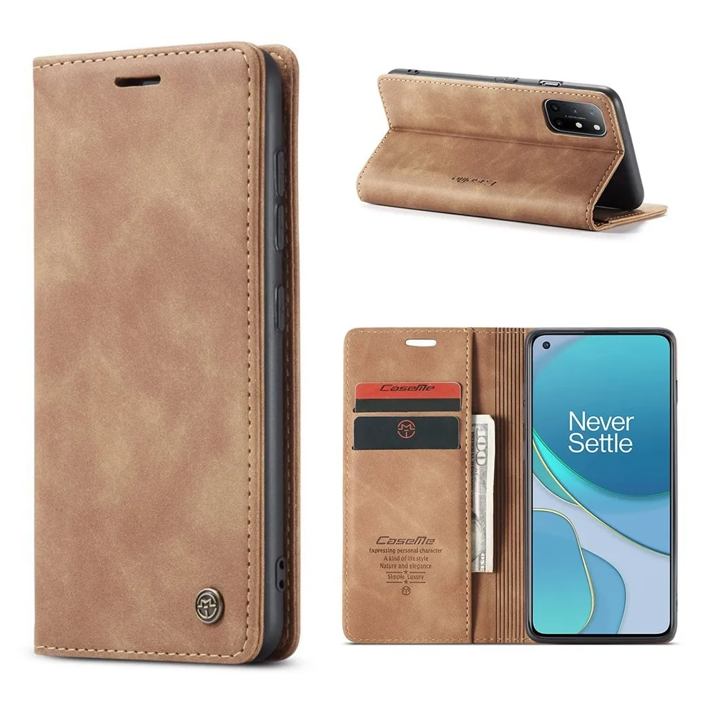 CaseMe OnePlus 8T Vintage Etui - Brun