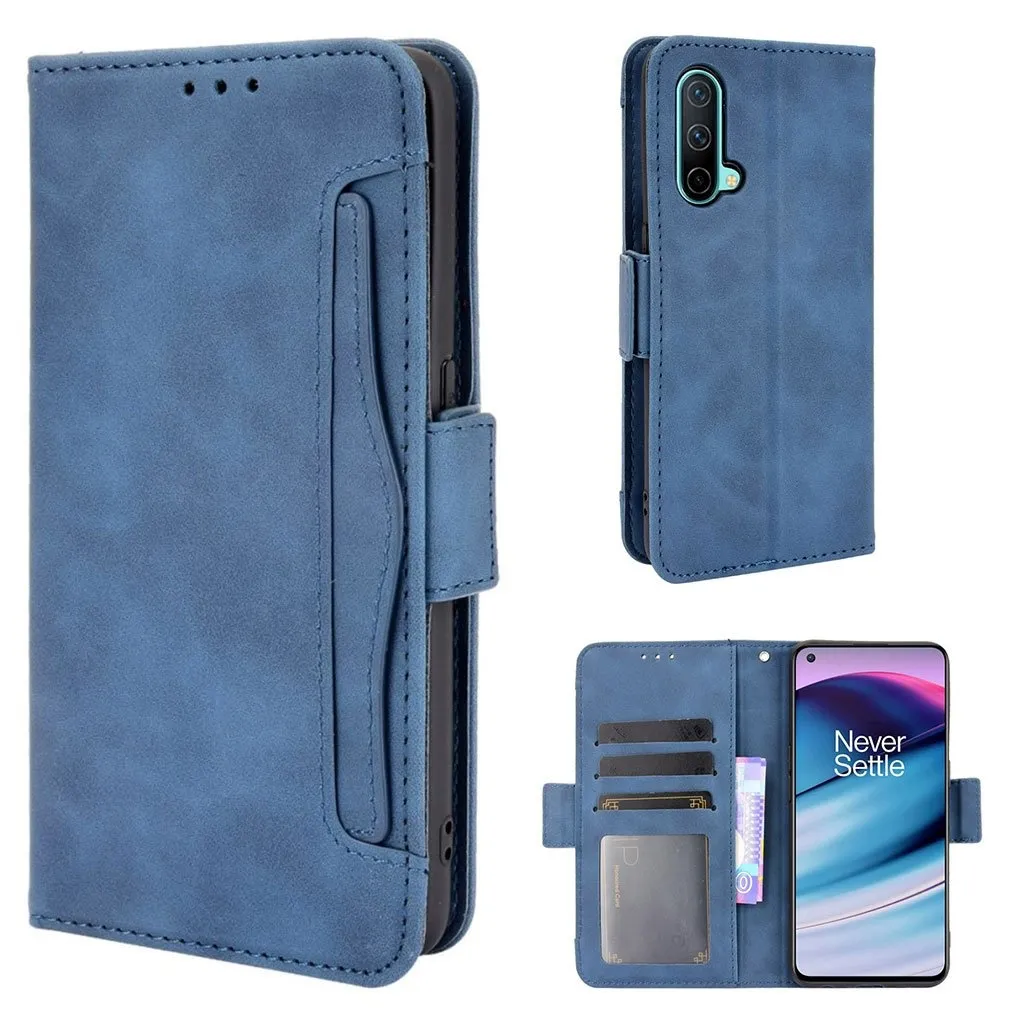 Lommebok-etui i moderne skinn-design OnePlus Nord CE 5G - Blå