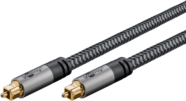 Goobay TOSLINK-kabel, 1 m, Sharkskin Grey Toslink-kontakt > Toslink-kontakt