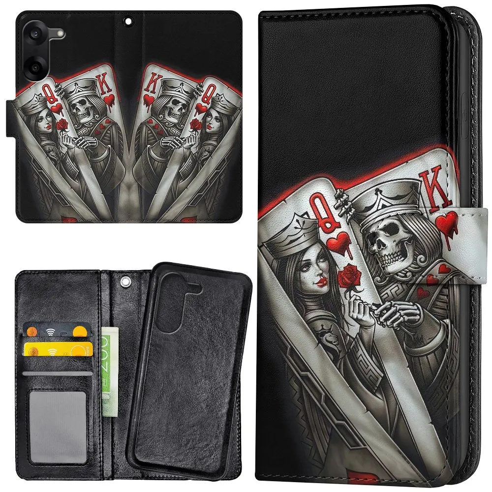 OnePlus Nord CE5 - Lommebok Deksel King Queen Kortstokk