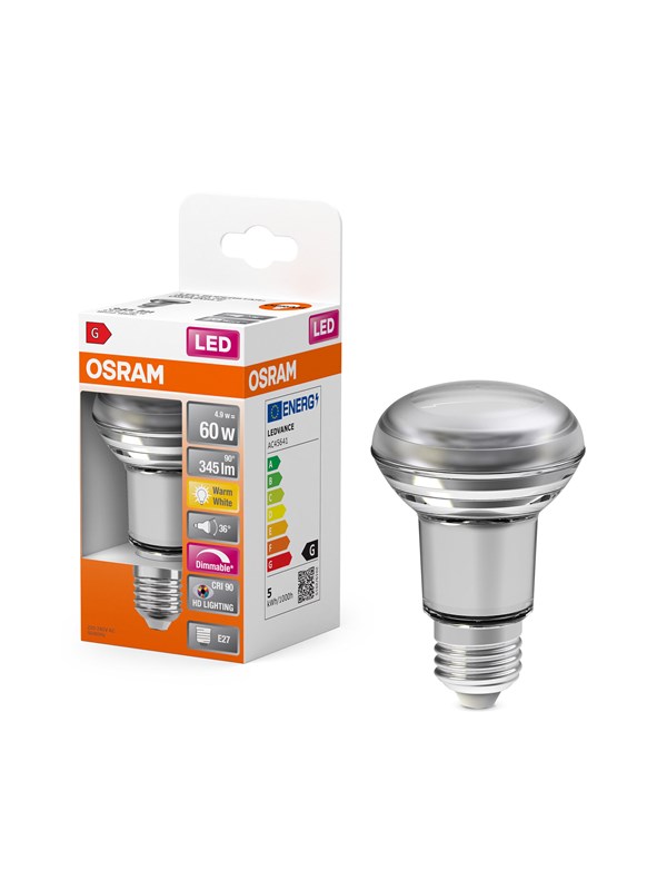 Osram LED-lyspære LED Comfort R63 36° 345lm 4.8W/927 (60W) E27 dimmable E27
