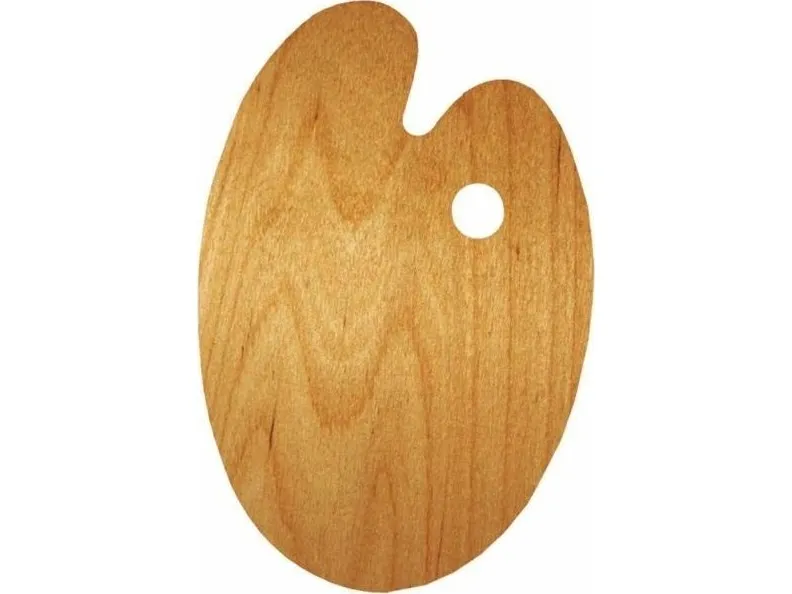 Malepalett i tre oval 20x30 cm