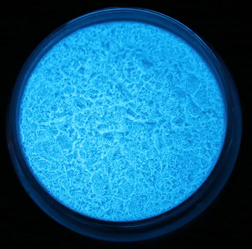 Blå - Glitterpudder som lyser i mørket / Glow in the dark