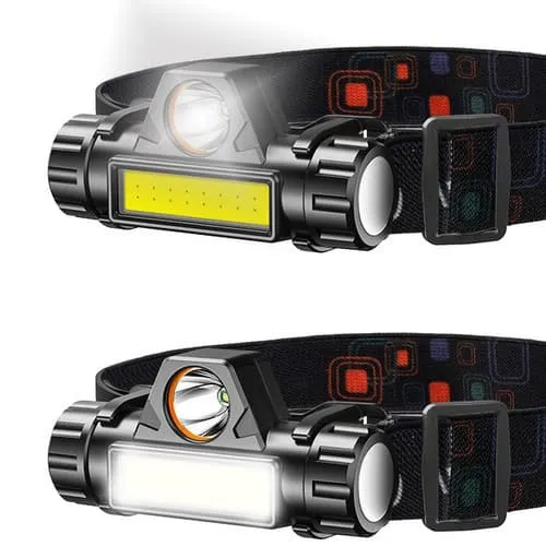2-Pack hodelykt 4-i-1 vanntett LED 800lm COB XOG USB