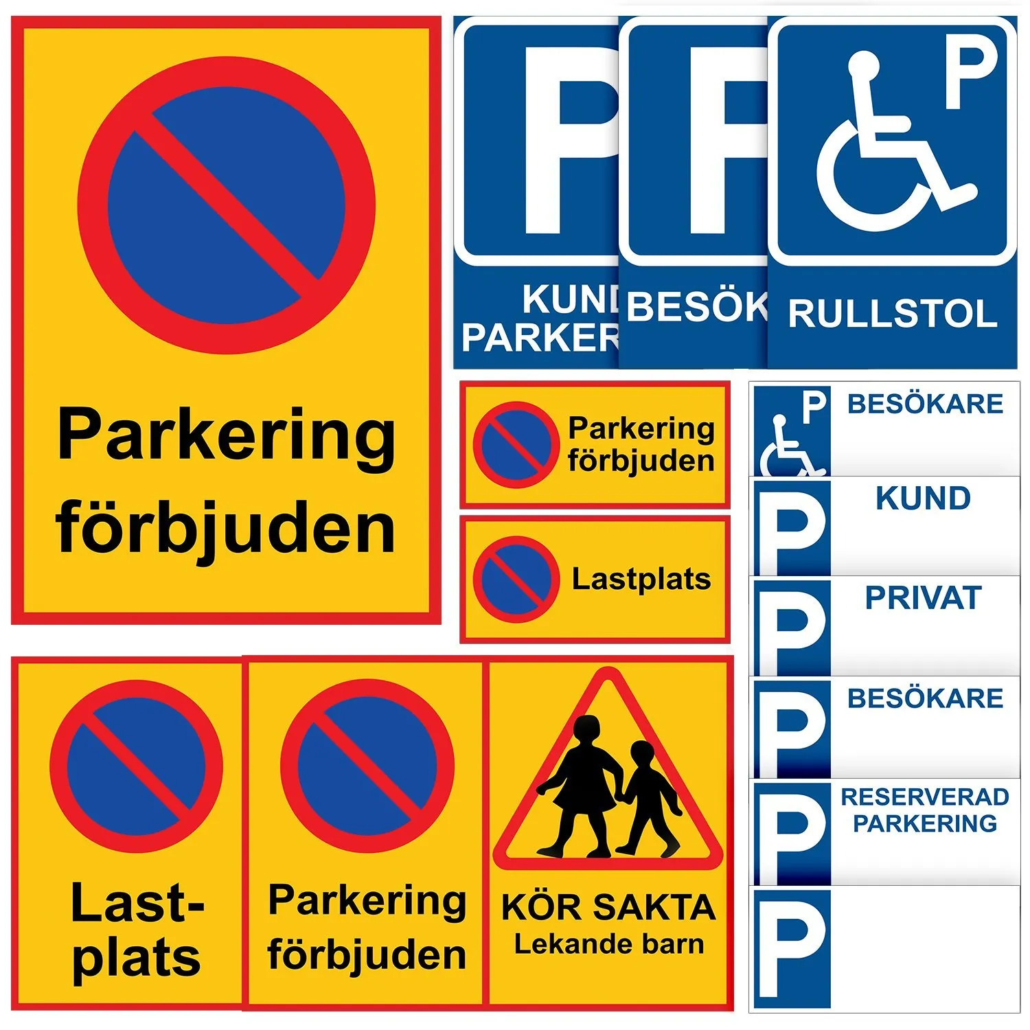 Parkeringskilt / Advarselsskilt Parkeringsområde / Trafikkskilt
