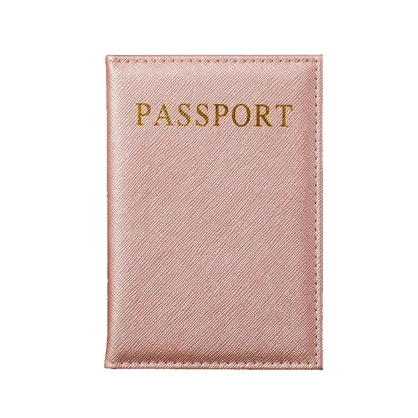 Passveske rosa skinn skinn gylden kunstig skinn