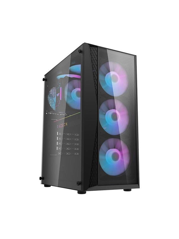 Darkflash DK352 Plus computer case + 4 fans (black) - Kabinett - Miditower - Svart